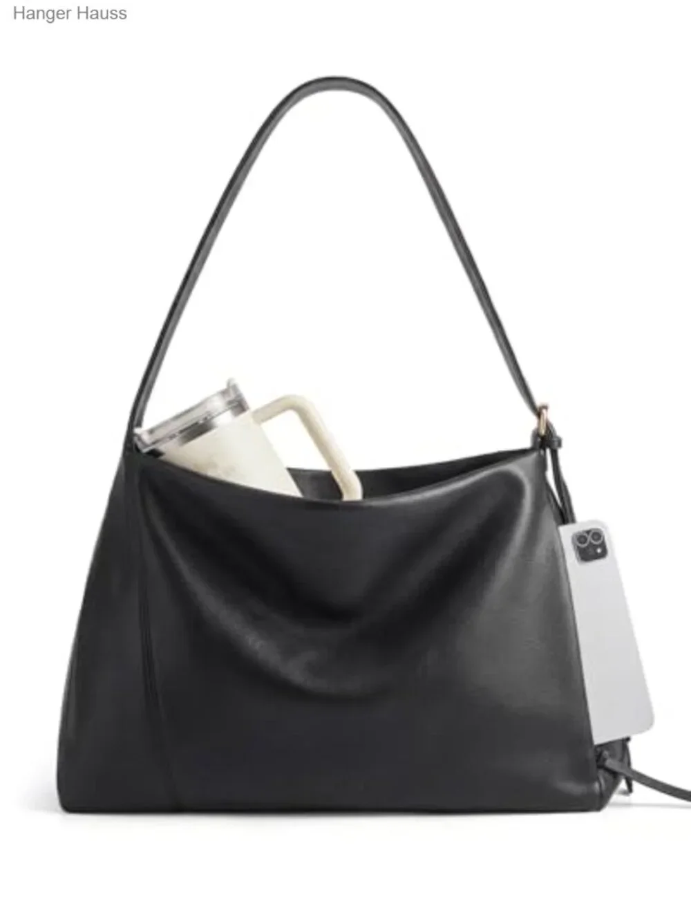 Vegan Leather Hobo Bag Women Shoulder Crossbody Tote Multi-Pockets